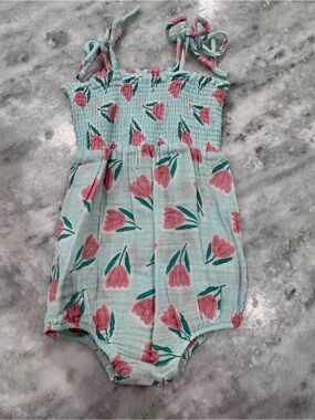 Angel Dear Romper Pink Tulip Print